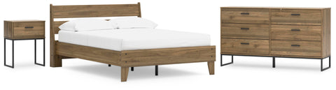 Deanlow Platform Panel Bed, Dresser and Nightstand