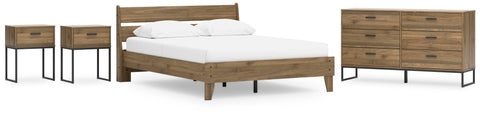 Deanlow Platform Panel Bed, Dresser and 2 Nightstands