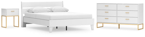 Socalle Panel Platform Bed, Dresser and Nightstand