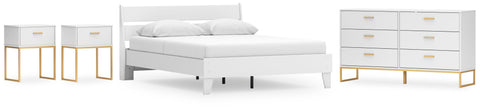 Socalle Panel Platform Bed, Dresser and 2 Nightstands