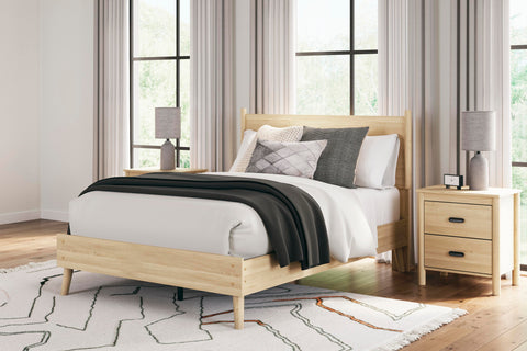 Cabinella Platform Panel Bed and 2 Nightstands