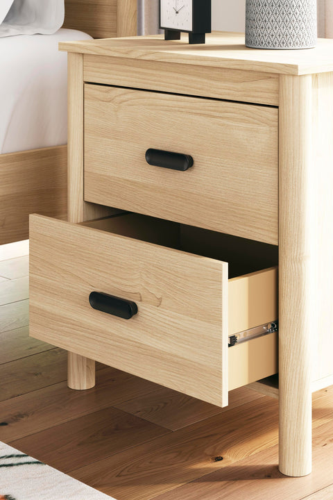 Cabinella Platform Panel Bed and 2 Nightstands