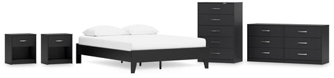 Finch Platform Bed with Dresser, Chest and 2 Nightstands