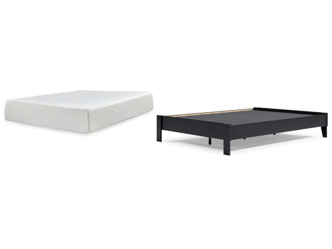 Finch Platform Bed with Chime 12 Inch Plush Memory Foam Mattress