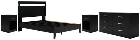 Finch Panel Platform Bed, Dresser and 2 Nightstands