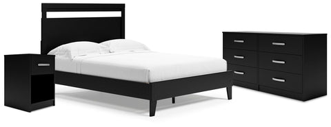 Finch Panel Platform Bed with Dresser and Nightstand