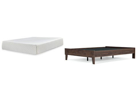 Calverson Platform Bed with Chime 12 Inch Plush Memory Foam Mattress