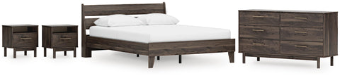 Calverson Panel Platform Bed, Dresser and 2 Nightstands