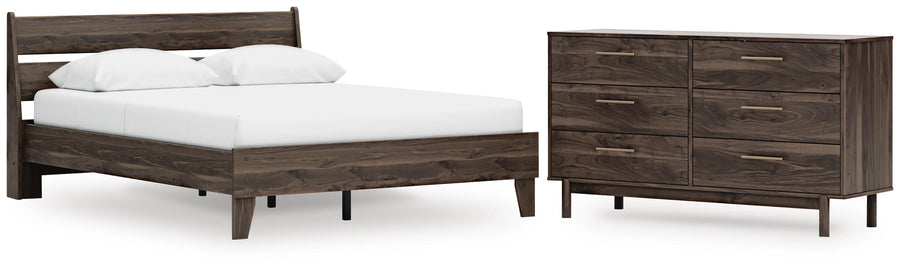 Calverson Panel Platform Bed and Dresser