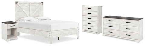 Shawburn Platform Bed with Dresser, Chest and Nightstand