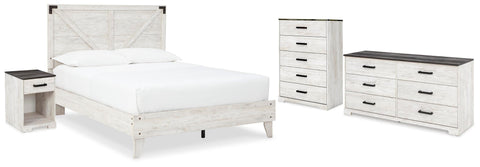 Shawburn Platform Bed with Dresser, Chest and Nightstand