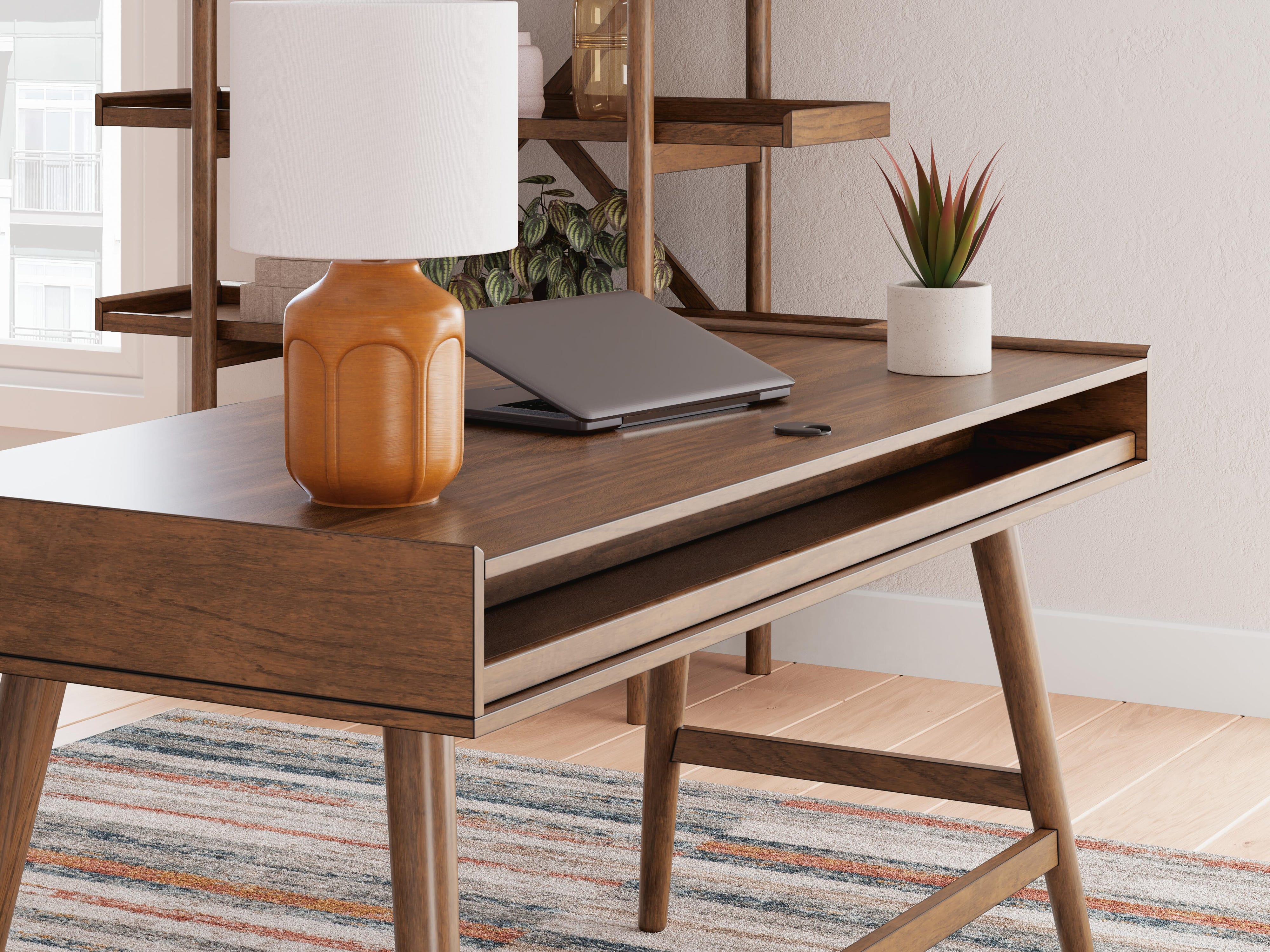 Lyncott Home Office Desk with Chair and Storage