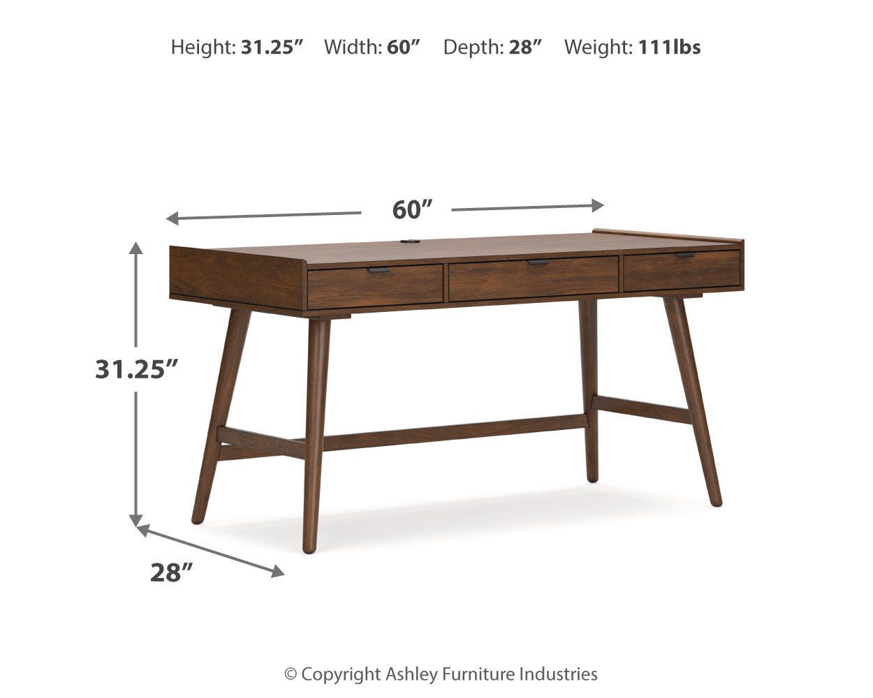 Lyncott Home Office Desk with Chair and Storage