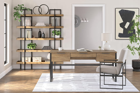 Montia Home Office Desk with Chair and Bookcase