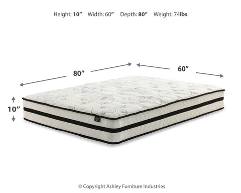 Finch Platform Bed with Chime 10 Inch Medium Hybrid Mattress