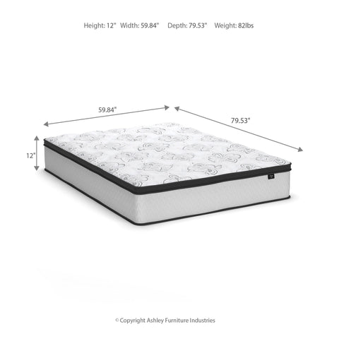 Finch Platform Bed with Chime 12 Inch Plush Hybrid Mattress