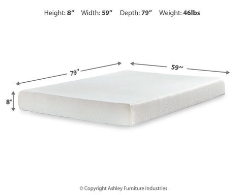 Finch Platform Bed with Chime 8 Inch Medium Memory Foam Mattress