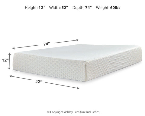 Calverson Platform Bed with Chime 12 Inch Plush Memory Foam Mattress