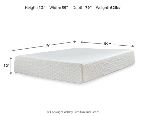 Calverson Platform Bed with Chime 12 Inch Plush Memory Foam Mattress