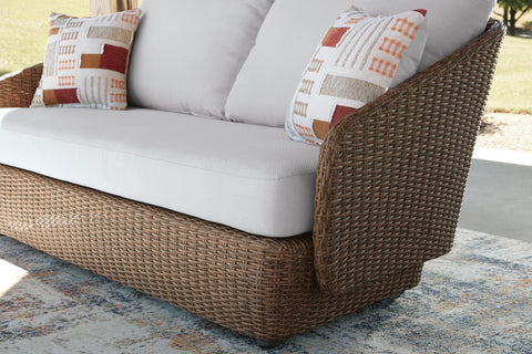 Double Point Cardiff Beach Outdoor Loveseat and 2 Lounge Chairs with Coffee Table