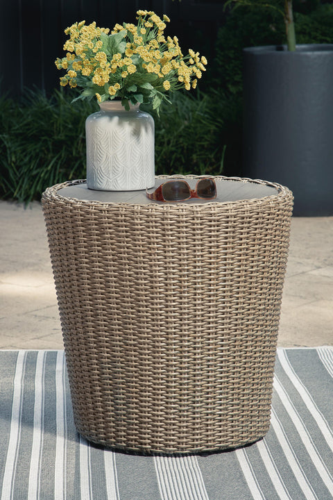 Danson 2 Swivel Lounge Chairs and End Table