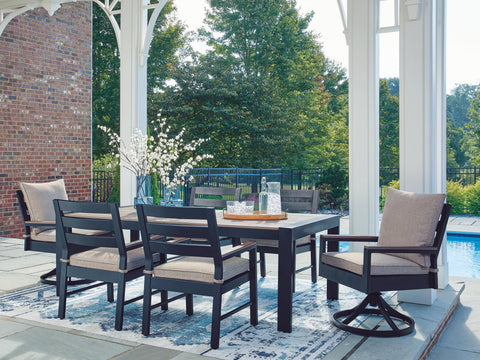 East Beach Outdoor Dining Table and 6 Chairs