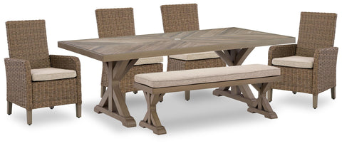 Laguna Heights Outdoor Dining Table and 4 Chairs and Bench