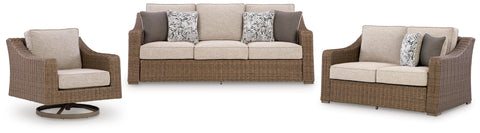 Laguna Heights Outdoor Sofa and Loveseat with Lounge Chair