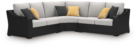 Beachcroft 3-Piece Outdoor Sectional and Fire Pit Table