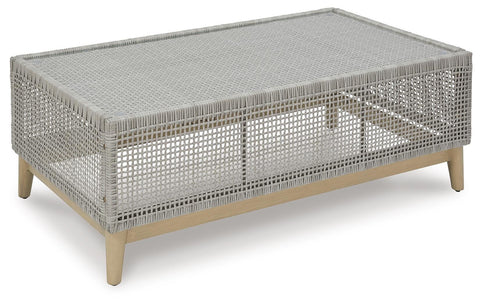 Seton Creek Outdoor Sofa and 2 Chairs with Coffee Table