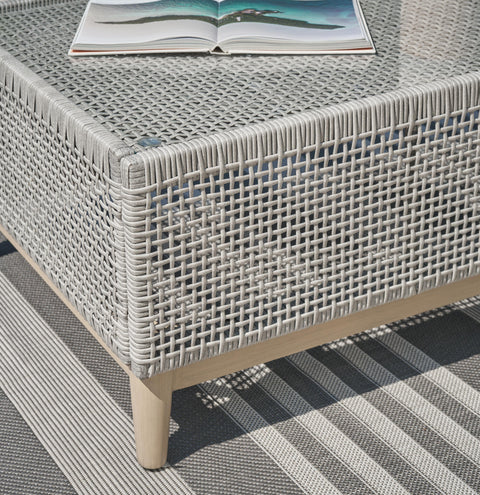 Seton Creek Outdoor Sofa and 2 Chairs with Coffee Table