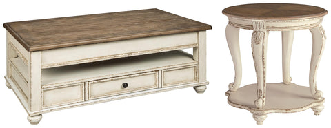 Realyn Coffee Table with 1 End Table
