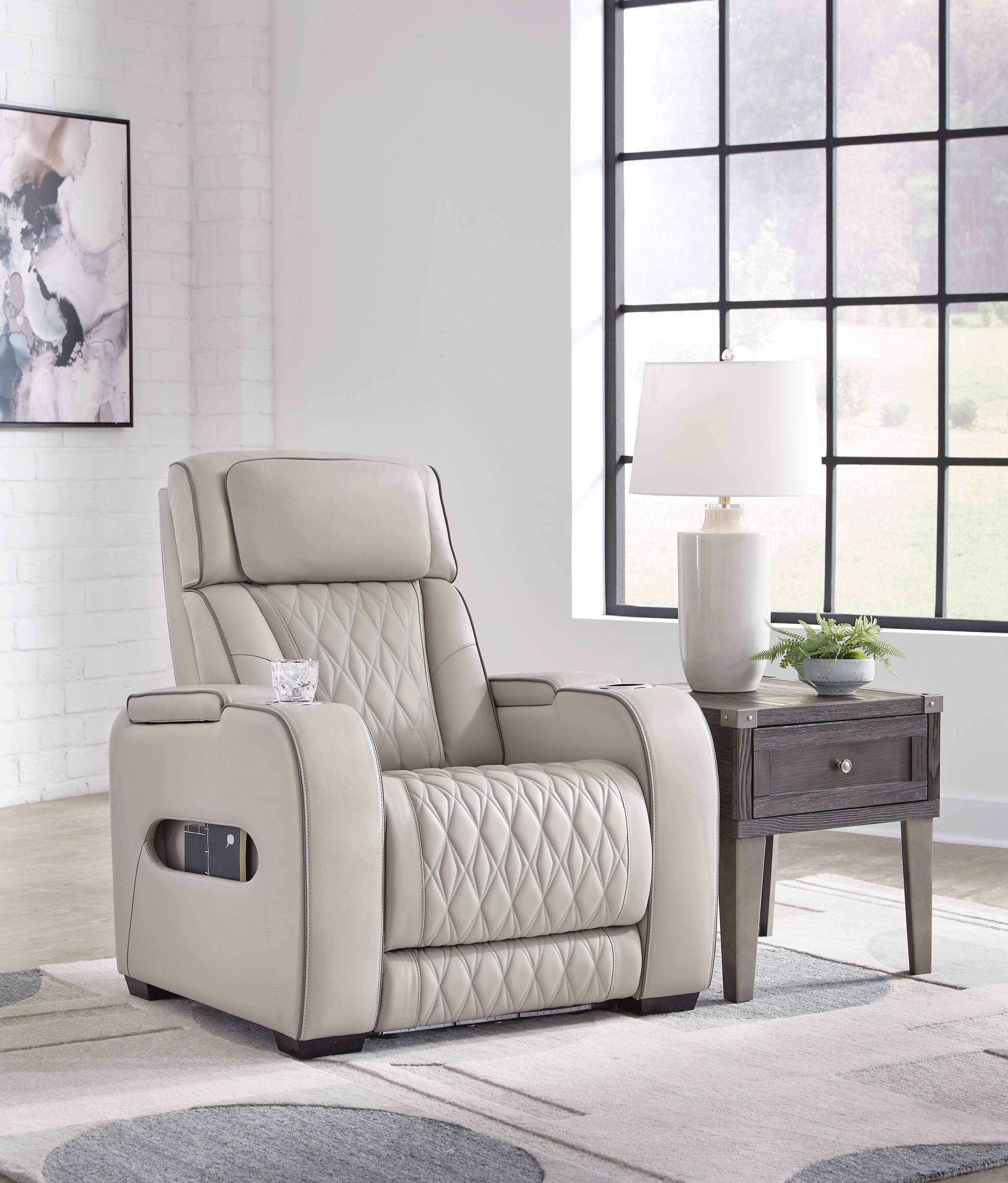 Boyington Dual Power Leather Sofa, Loveseat and Recliner