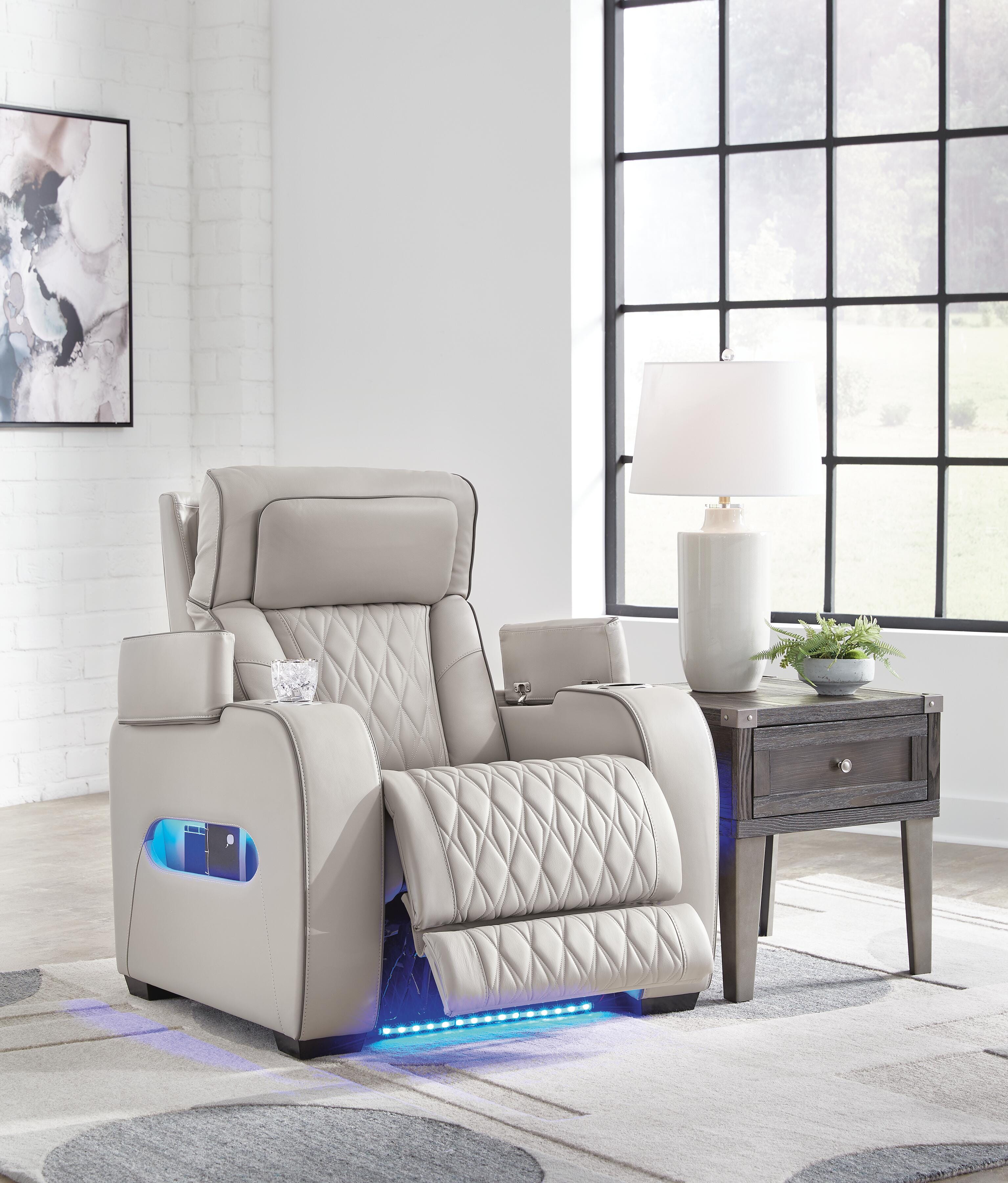 Beacon Point Dual Power Leather Sofa, Loveseat and Recliner