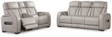 Boyington Dual Power Leather Reclining Sofa and Loveseat