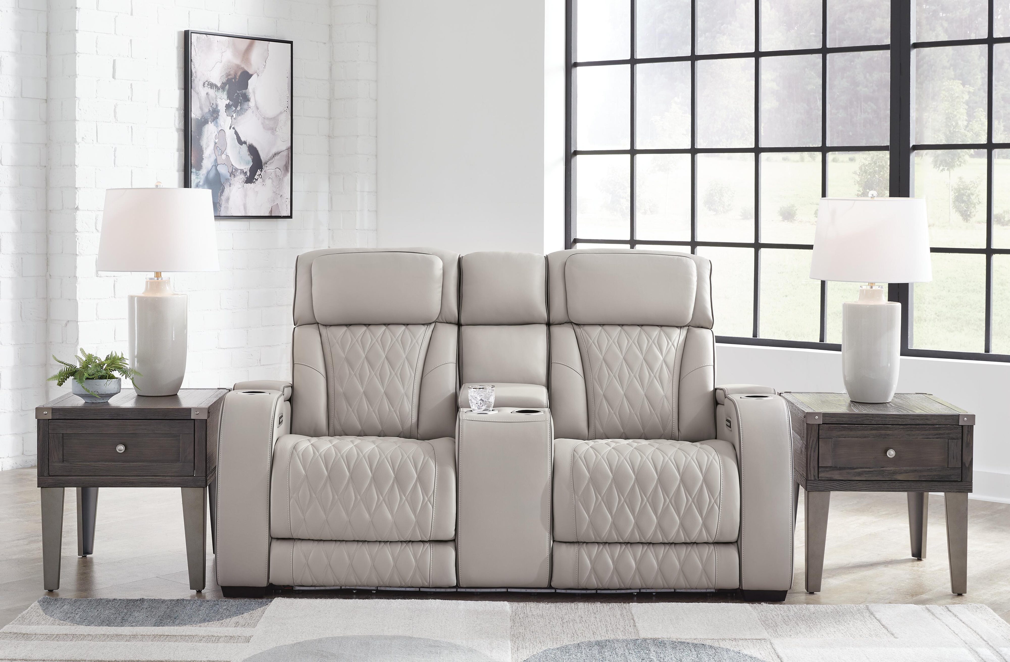 Beacon Point Dual Power Leather Sofa, Loveseat and Recliner