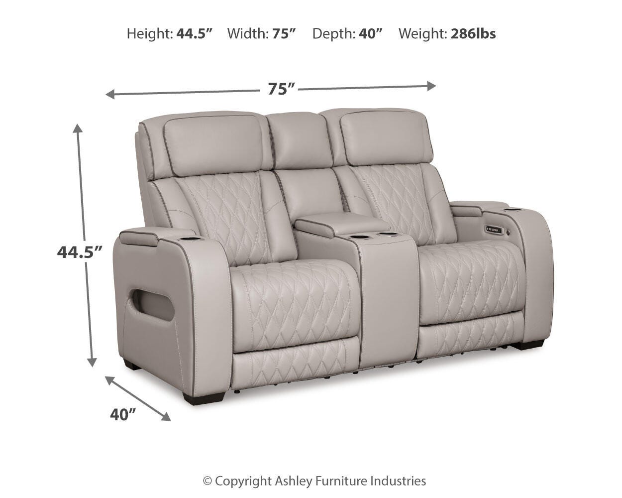 Beacon Point Dual Power Leather Sofa, Loveseat and Recliner