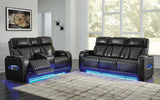 Beacon Point Dual Power Leather Reclining Sofa and Loveseat