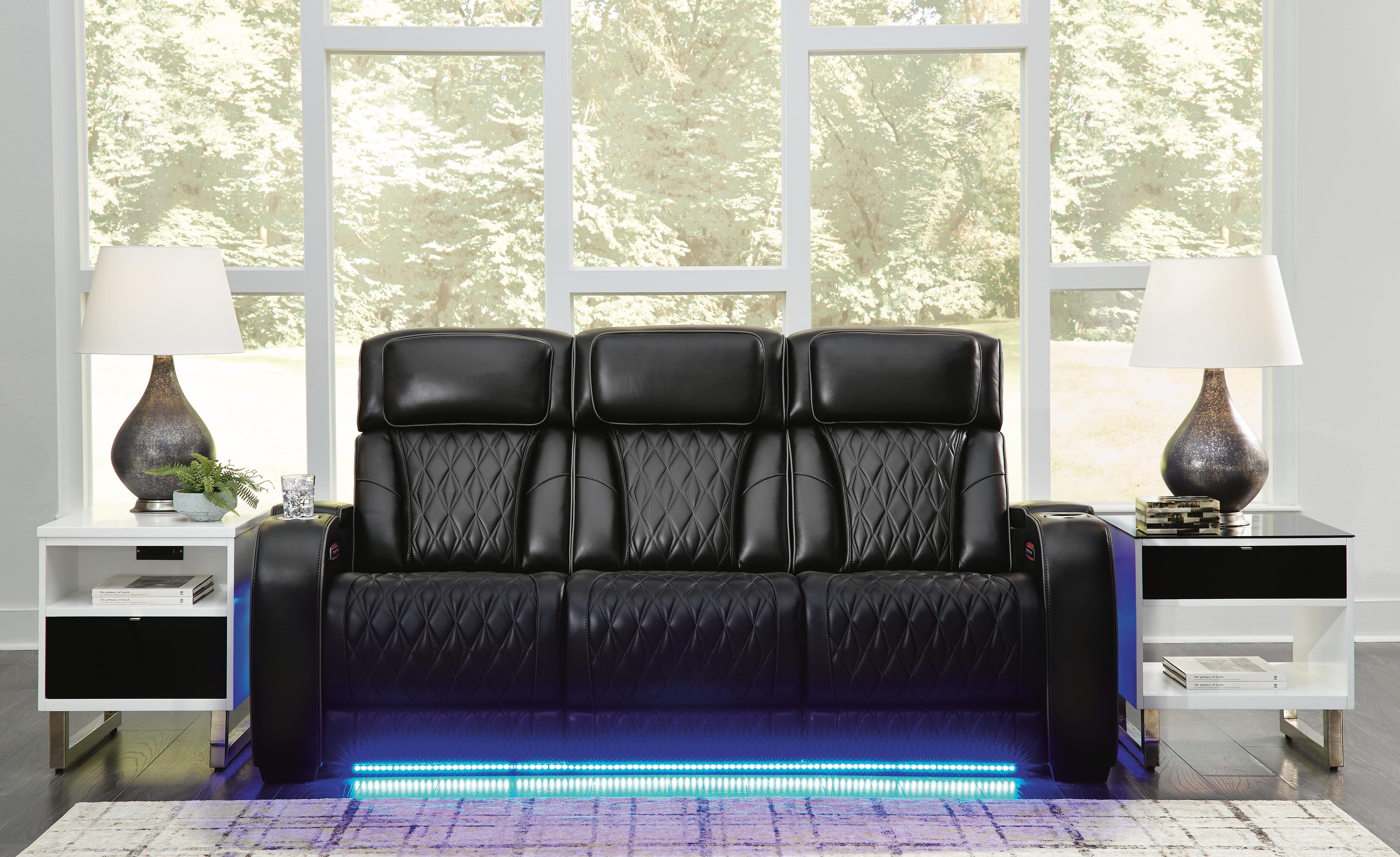 Boyington Dual Power Leather Sofa, Loveseat and Recliner