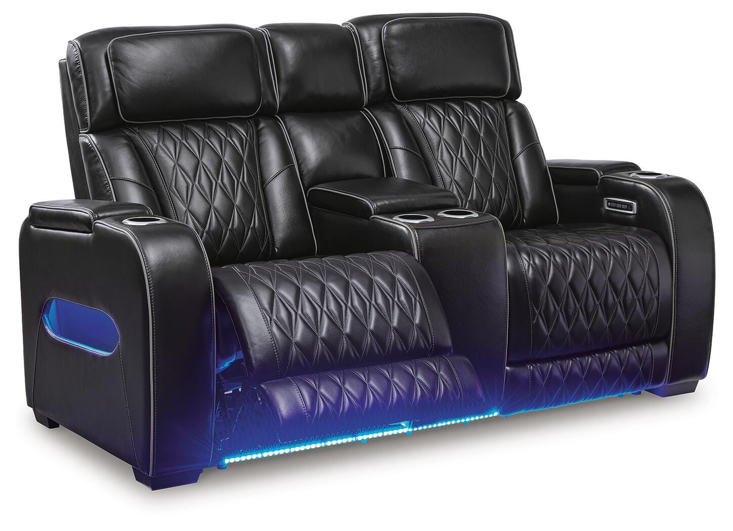 Beacon Point Dual Power Leather Sofa, Loveseat and Recliner