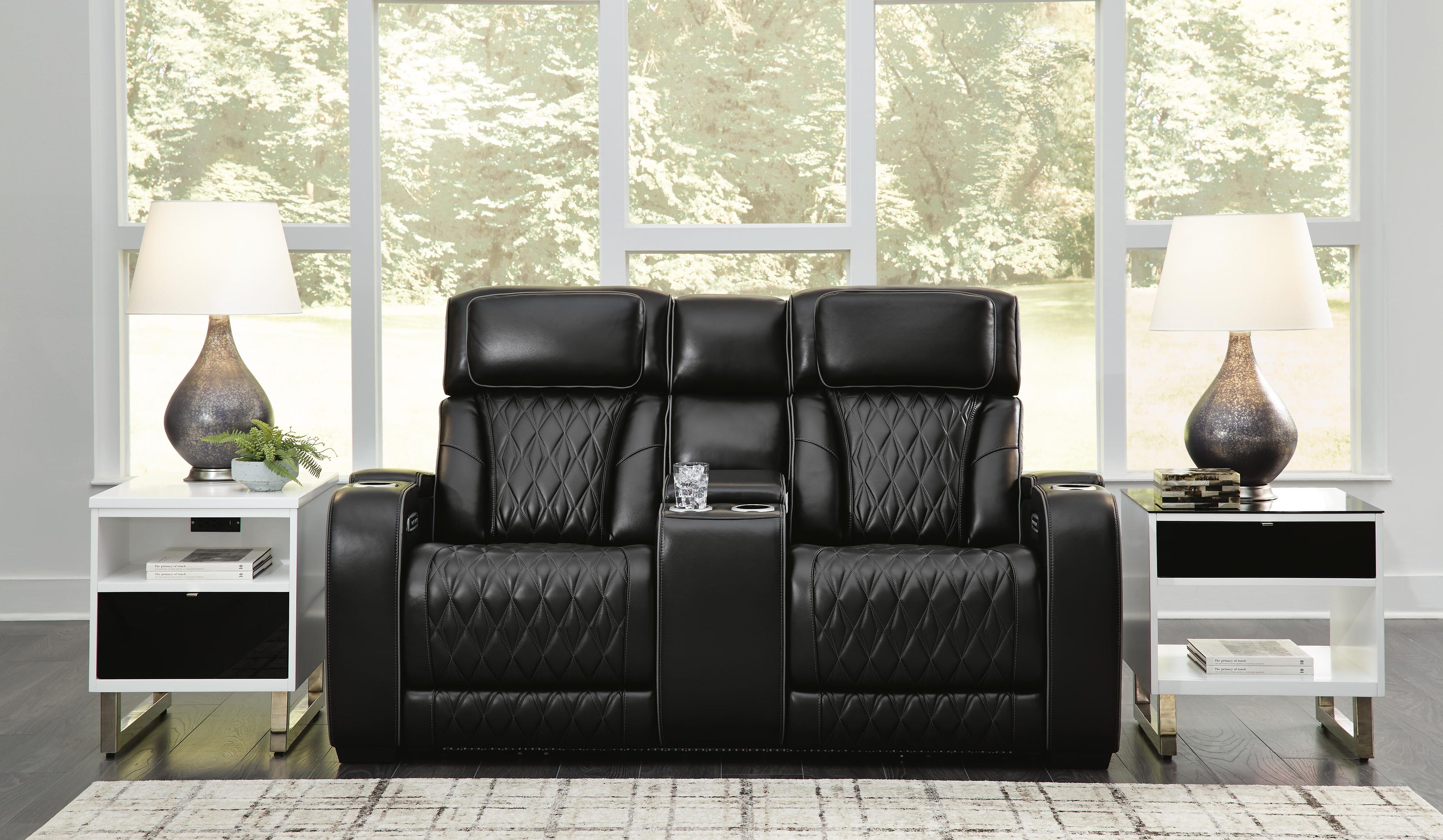 Beacon Point Dual Power Leather Sofa, Loveseat and Recliner