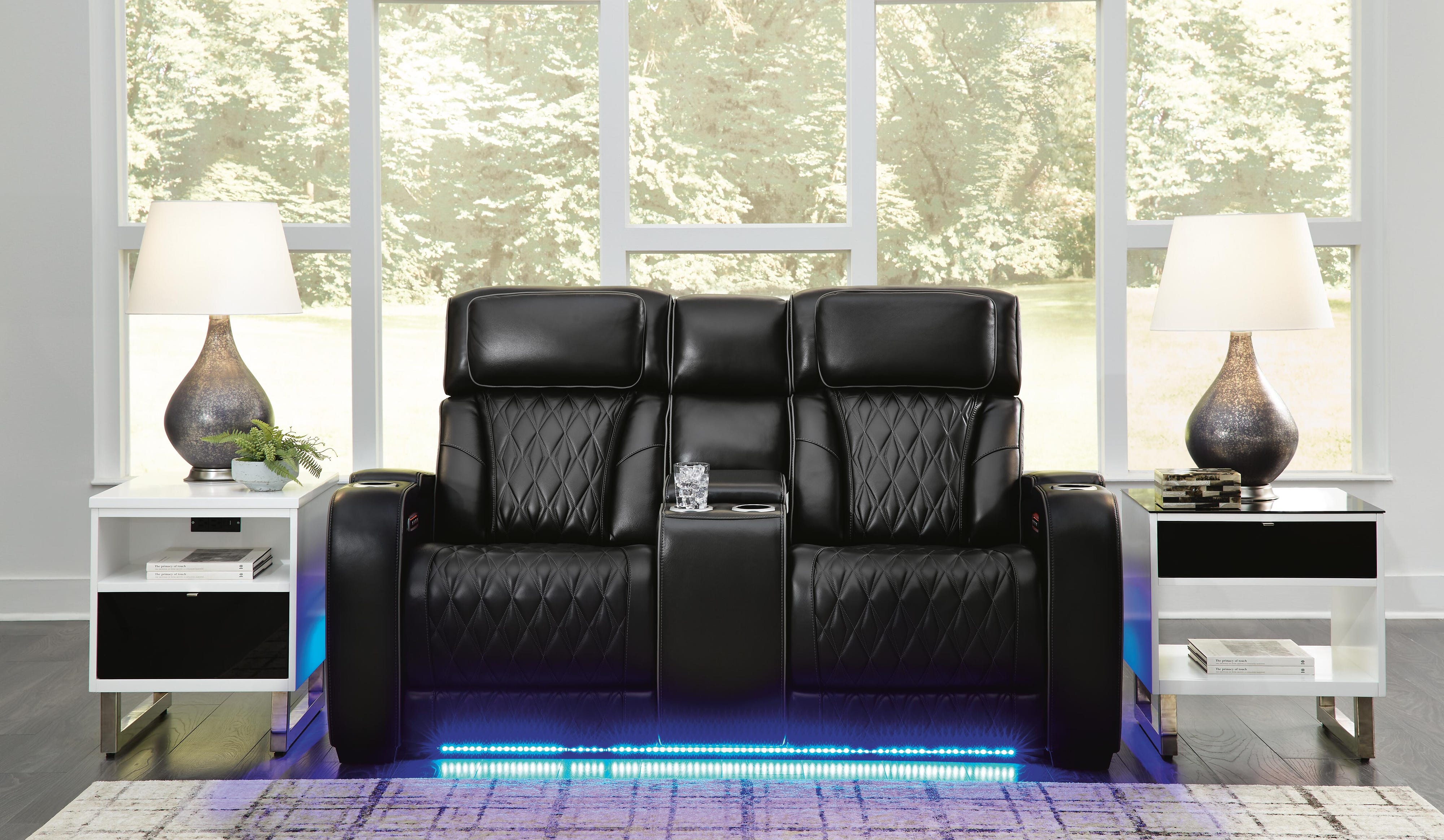 Beacon Point Dual Power Leather Sofa, Loveseat and Recliner