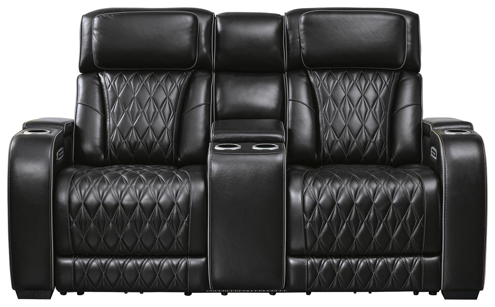 Beacon Point Dual Power Leather Sofa, Loveseat and Recliner