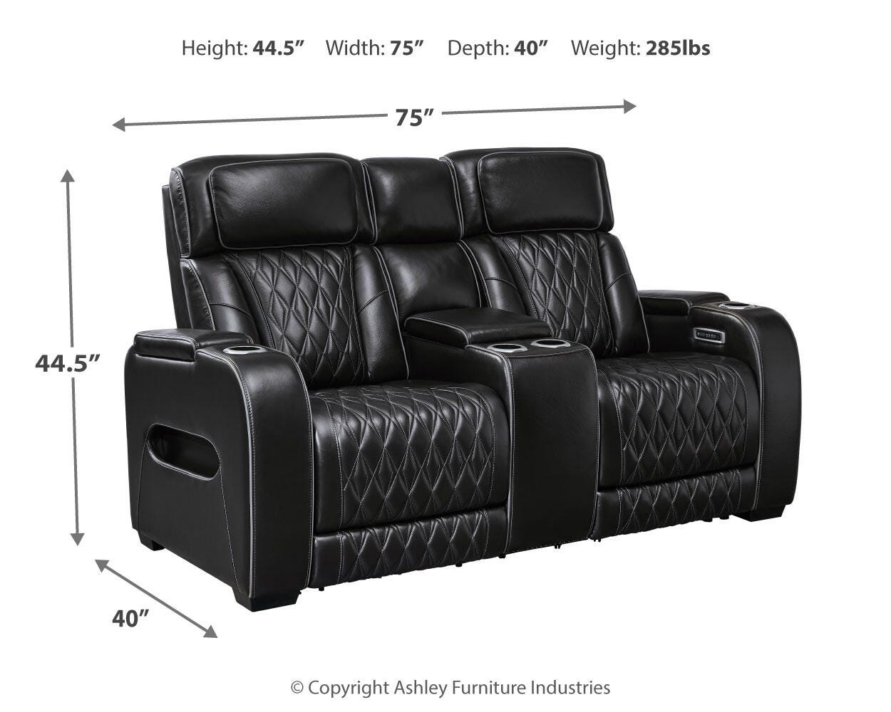 Beacon Point Dual Power Leather Sofa, Loveseat and Recliner