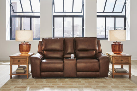 DeepWakes Silverbrooke Dual Power Leather Reclining Sofa and Loveseat