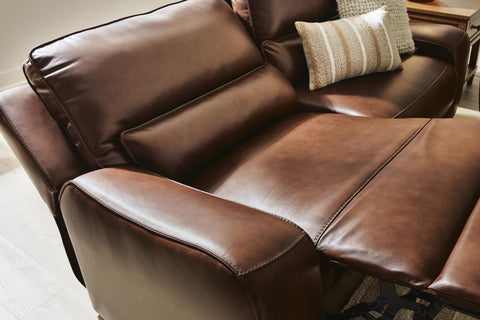 DeepWakes Silverbrooke Dual Power Leather Reclining Sofa and Loveseat