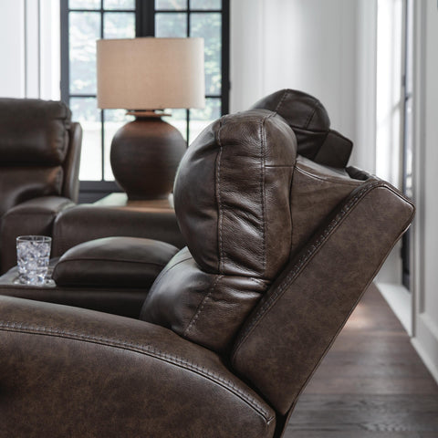 Crossplex Beadel Dual Power Leather Reclining Sofa and Loveseat