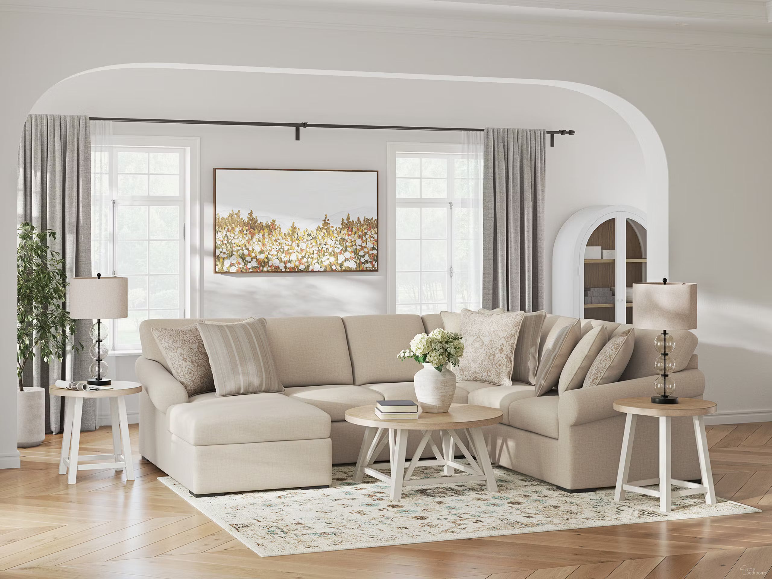 Rosewood 4 Piece Sectional with Chaise